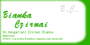 bianka czirmai business card